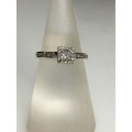 2.6 grams 9 carat White Gold  Diamond Engagement Ring
