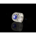 12 grams 18 carat White Gold, Tanzanite and Diamond Cocktail Ring