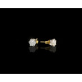 2.2 grams 18 carat Two Tone (Yellow And White Gold Diamond Stud Earrings