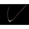14ct (4.75gr) rose gold Cabochon Turquoise pendant necklace