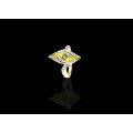 3 grams 14 carat Yellow Gold Vintage Diamond and Enamel Ring with a Pearl