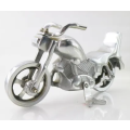 Large Cast Silver Metal Easy Rider Motorcycle Statue