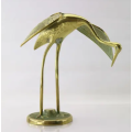 Original Vintage Cast Brass Japanese Crane Statue