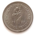1955 Rhodesia & Nyasaland 3d