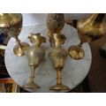 5 X SOLID BRASS VASES IN NICE CONDITION.read on..