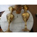 5 X SOLID BRASS VASES IN NICE CONDITION.read on..
