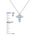 Moissanite  - 6 Stone Cross - Silver 925 Pendant - Tcw 3.02 Ct Vvs1 - Blue White Round