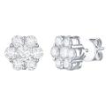Moissanite  - 2 x7 Stone Earrings - Silver 925 setting - Tcw 2.12 Ct Vvs1 - Near White Round