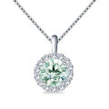 Moissanite - Silver 925 Pendant - Mois 1.11 ct Vvs1 - Ice Blue White Round