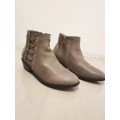 Size 6  PU Leather !!! SUPERIOR QUALITY!!! Ladies Ankle Boots** Size 6  ONLY * Grey