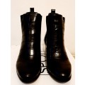 New Arrival !!Size 4 / 6 **Black Moc Crock Detail Ankle Boots **Shiny PU Leather Size 4 / 6 Only