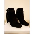 ** Stunning ** Size 4 / 6 Single Buckle Suede Ankle Boots Sizes 4 / 6 ONLY**Black