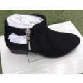Size 3 Ladies Classic Ankle Boots Suede - Black Size 3 ONLY
