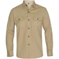 4XL Mens Long Sleeve Safari Shirt  STONE XXXXL