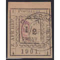 PIETERSBURG 1901 1/2 BLACK/GREEN(P1) WITH RARE CONSTANT VARIETY "1/3" FOR "1/2" TOP LEFT