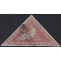 Cape of Good Hope : 1853 SACC3a 1d Brown Red , slightly blued paper SUPERB USED CV R13000
