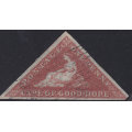 Cape of Good Hope : 1853 SACC3 1d Brick Red , slightly blued paper VERY FINE USED CV R11000