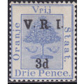 OFS 1900 SG128a THICK "V" PRINTING - 3d ON 3d ULTRAMARINE WITH INVERTED "1" FOR "I" CV£65++