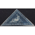 Cape of Good Hope : 1853 SACC2 4d DEEP BLUE(DEEPLY BLUED PAPER) - VERY FINE USED CV R5500