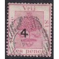 OFS - 1877 SG12 4d on 6d ROSE [SURCHARGED TYPE (c)] VFU