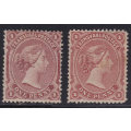 TRANSVAAL 1878 SACC159a & 160  1d BROWN-RED & 1d PALE RED-BROWN - MM CV R700
