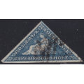 CAPE OF GOOD HOPE 1864 SACC15c / SG19c 4d STEEL BLUE - SUPERB USED - R9000