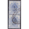 OFS 1896 SG75a ½d ON 3d ULTRAMARINE PAIR, BOTH WITH DOUBLE SURCHARGE - SCARCE