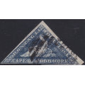 CAPE OF GOOD HOPE 1853 SACC15b - 4d SLATE BLUE - FINE USED - CV R18000