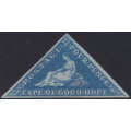 CAPE OF GOOD HOPE 1855-8 SACC6a - 4d BLUE - MM - CV R27000