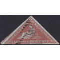 CAPE OF GOOD HOPE 1853 SACC3 - 1d BRICK-RED, SLIGHTLY BLUED PAPER - VFU - CV R11000