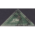 Cape of Good Hope : 1858 SG8b / SACC8b 1/- Deep Dark Green  - VERY FINE USED CV R20000