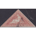 Cape of Good Hope SACC5 : 1d BRICK ON CREAM TONED PAPER - VERY FINE USED CV R30000