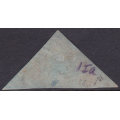 Cape of Good Hope SACC1 1d PALE BRICK RED ON DEEPLY BLUED PAPER VFU CV R14000