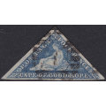 CAPE OF GOOD HOPE 1864 SACC15c 4d STEEL BLUE - VFU - CV R9000