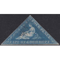 CAPE OF GOOD HOPE 1864 SACC15a 4d BLUE - SUPERB USED - CV R3000