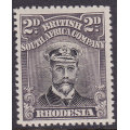 B.S.A.C / Rhodesia 1923 (London Issue) SACC312 2d Black & Slate Purple P15 DIE III - MM - CV R850