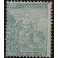 Cape of Good Hope SACC21aa 1/- Green with reversed watermark(CC) MM - Extermely Rare