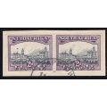 UNION OF SA SACC44b 2d SLATE-GREY and VIOLET WITH `AIRSHIP` FLAW - SUPERB USED ON PIECE