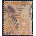 Cape of Good Hope : 1882 SACC40 : 5/- ORANGE - FINE USED(WM Crown CA) CV R6000