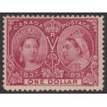 Canada 1897 JUBILLE ISSUE SG136 $1 LAKE MM CV £550