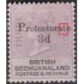 Bechuanaland Protectorate 1888 SACC41 3d ON 3d LILAC and BLACK MNG CV R3700