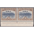 SWA 1927-30 SACC90 10/- BLUE and BROWN INSCRIPTIONAL PAIR - MM - CV R13000