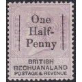 British Bechuanaland 1888 SACC27(var) ½d ON 3d PALE REDDISH LILAC - UNUSED WITH VARIETY