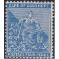 Cape of Good Hope 1876 SACC25a 4d DEEP BLUE (WM CROWN CC) UM - CV R5000