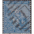 Cape of Good Hope 1876 SACC25c 4d DEEP BLUE (WM CROWN CC) INVERTED W/M VFU - CV R4000