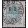 OFS - 1900 SACC77(var) 5/- ON 5/- GREEN (THICK V) WITH UNLISTED VARIETY -VFU