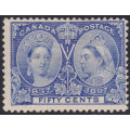 Canada 1897 JUBILEE ISSUE SG134 50c PALE ULTRAMARINE MM CV £190