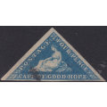 Cape of Good Hope 1855 SACC6a 4d BLUE - VFU -  CV R1300+