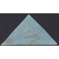 Cape of Good Hope 1853 SACC2 4d DEEP BLUE(DEEPLY BLUED PAPER) - VFU -  CV R5500