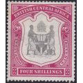 B.C.A.(Nyasaland): 1897-1900 SG50 4/- BLACK and  CARMINE - MM - CV £130